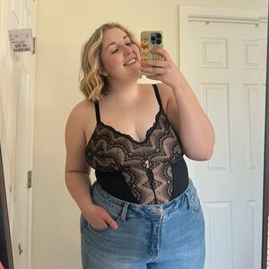 Pinsy Shapewear Black Lace Bodysuit